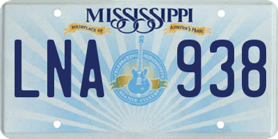 MS license plate LNA938
