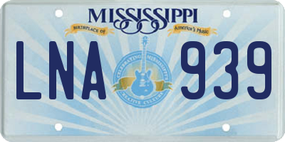 MS license plate LNA939