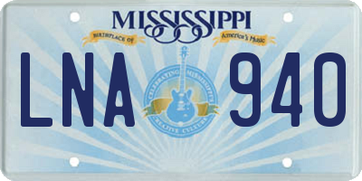 MS license plate LNA940