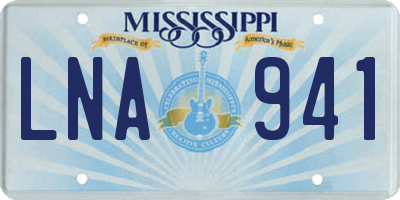 MS license plate LNA941