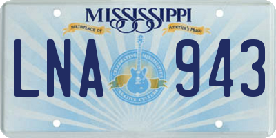 MS license plate LNA943