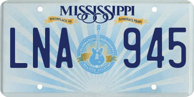 MS license plate LNA945