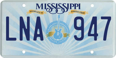 MS license plate LNA947