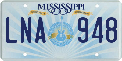 MS license plate LNA948