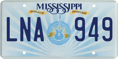 MS license plate LNA949