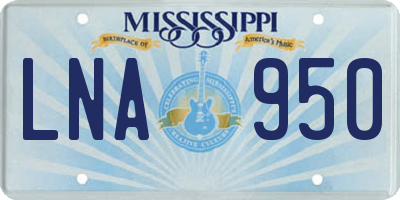 MS license plate LNA950
