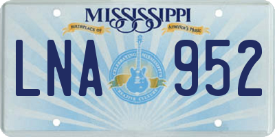 MS license plate LNA952
