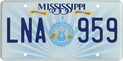 MS license plate LNA959