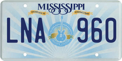 MS license plate LNA960