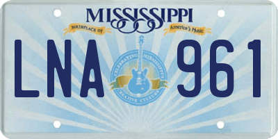 MS license plate LNA961