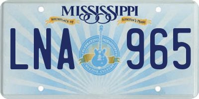 MS license plate LNA965