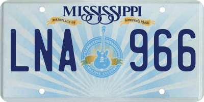 MS license plate LNA966