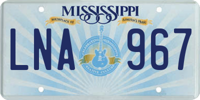 MS license plate LNA967