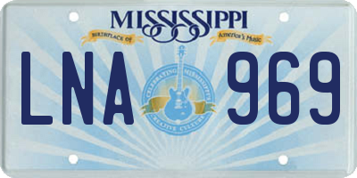 MS license plate LNA969