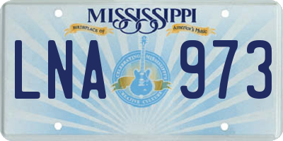 MS license plate LNA973