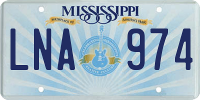 MS license plate LNA974