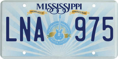 MS license plate LNA975