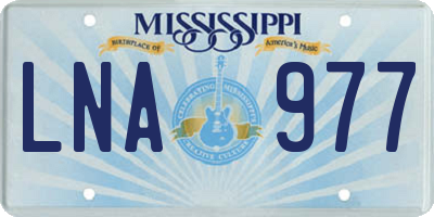 MS license plate LNA977
