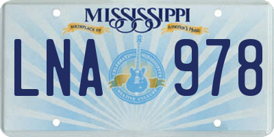 MS license plate LNA978
