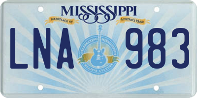 MS license plate LNA983