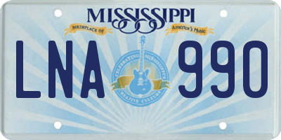 MS license plate LNA990