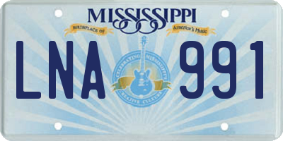 MS license plate LNA991
