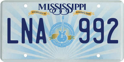 MS license plate LNA992