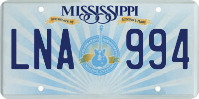 MS license plate LNA994
