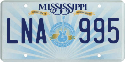 MS license plate LNA995