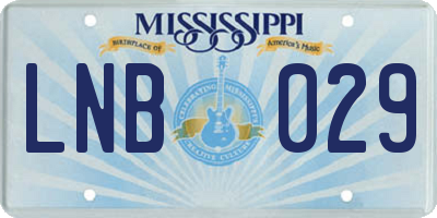 MS license plate LNB029