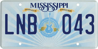 MS license plate LNB043