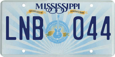 MS license plate LNB044
