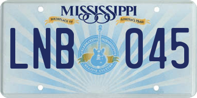 MS license plate LNB045
