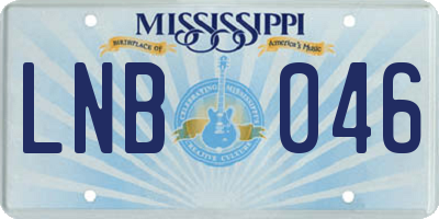 MS license plate LNB046