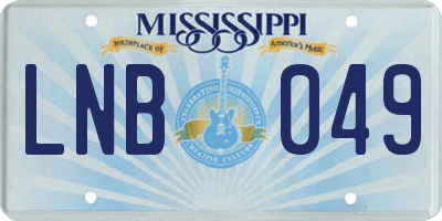 MS license plate LNB049