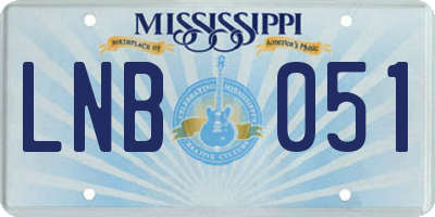 MS license plate LNB051
