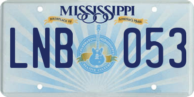MS license plate LNB053