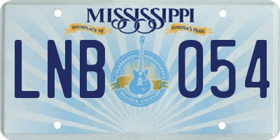 MS license plate LNB054