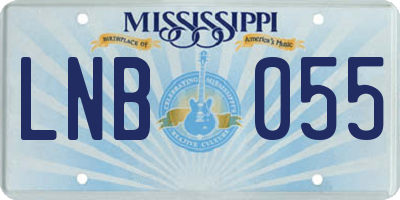 MS license plate LNB055