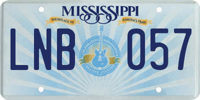 MS license plate LNB057