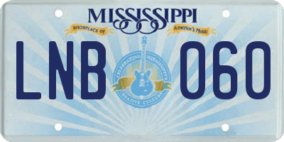 MS license plate LNB060
