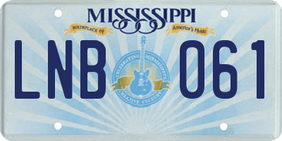 MS license plate LNB061
