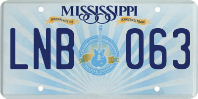 MS license plate LNB063