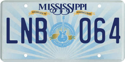 MS license plate LNB064