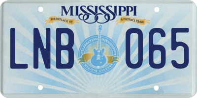 MS license plate LNB065