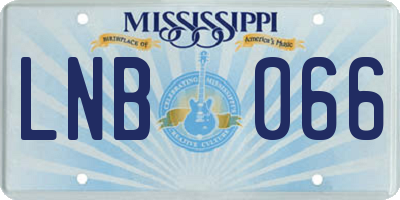 MS license plate LNB066