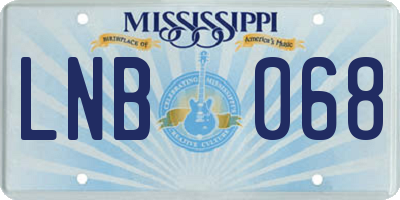 MS license plate LNB068