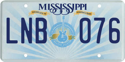 MS license plate LNB076