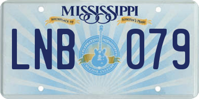 MS license plate LNB079