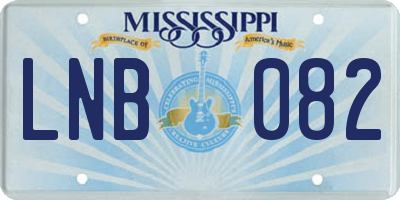 MS license plate LNB082